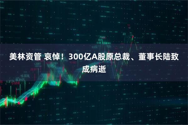 美林资管 哀悼！300亿A股原总裁、董事长陆致成病逝